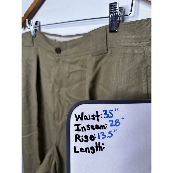 TOMMY BAHAMA Men's 35 100% SILK‎ Khaki Pants Straight Pleated Casual Dress Relax - Picture 8 of 8